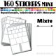 160 Carrés Mixtes - Stickers mini gommettes