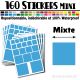 160 Carrés Mixtes - Stickers mini gommettes