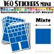 160 Carrés Mixtes - Stickers mini gommettes