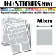 160 Carrés Mixtes - Stickers mini gommettes