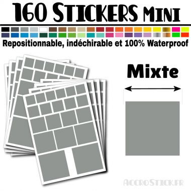 160 Carrés Mixtes - Stickers mini gommettes