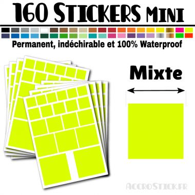 160 Carrés Mixtes - Stickers mini gommettes