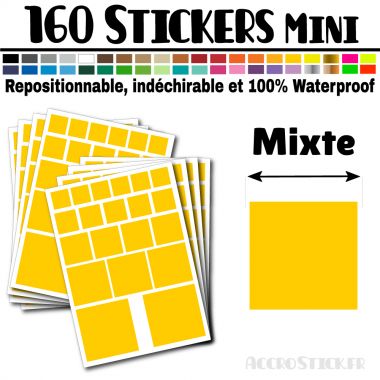 160 Carrés Mixtes - Stickers mini gommettes