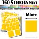160 Carrés Mixtes - Stickers mini gommettes