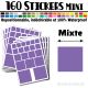160 Carrés Mixtes - Stickers mini gommettes