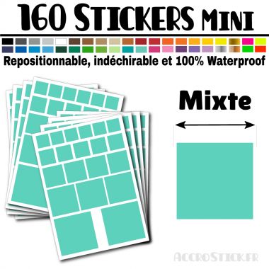 160 Carrés Mixtes - Stickers mini gommettes
