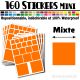 160 Carrés Mixtes - Stickers mini gommettes