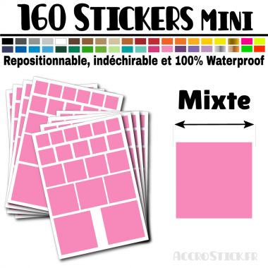 160 Carrés Mixtes - Stickers mini gommettes