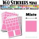 160 Carrés Mixtes - Stickers mini gommettes