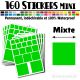 160 Carrés Mixtes - Stickers mini gommettes