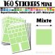 160 Carrés Mixtes - Stickers mini gommettes