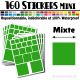 160 Carrés Mixtes - Stickers mini gommettes