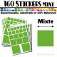 160 Carrés Mixtes - Stickers mini gommettes