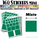 160 Carrés Mixtes - Stickers mini gommettes