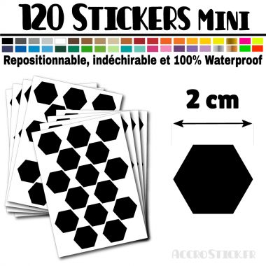 120 Hexagones 2 cm - Stickers mini gommettes