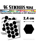 96 Hexagones 2,4 cm - Stickers mini gommettes