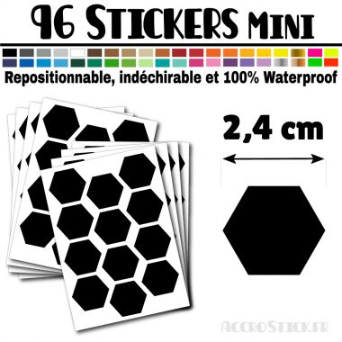 96 Hexagones 2,4 cm - Stickers mini gommettes
