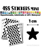 488 Etoiles 1 cm - Stickers mini gommettes