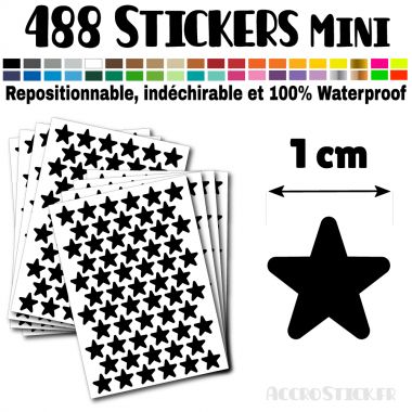 680 Coeurs 0,8 cm - Stickers mini gommettes Couleur Noir