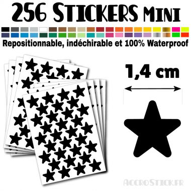 256  Etoiles 1,4 cm - Stickers mini gommettes