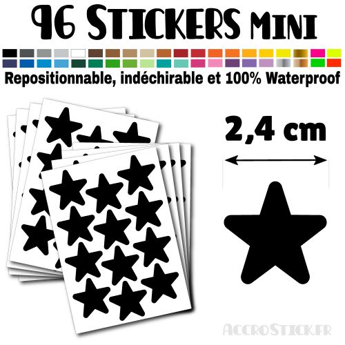 96 Etoiles 2,4 cm - Stickers mini gommettes