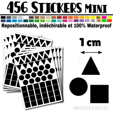 456 Formes Mixtes de 1 cm - Stickers mini gommettes