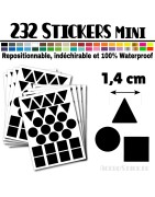 232 Formes Mixtes de 1,4 cm - Stickers mini gommettes