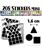 208 Formes Mixtes de 1,6 cm - Stickers mini gommettes