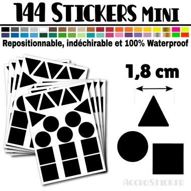 144 Formes Mixtes de 1,8 cm - Stickers mini gommettes