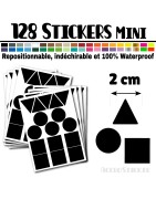 128 Formes Mixtes de 2 cm - Stickers mini gommettes