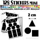 128 Formes Mixtes de 2 cm - Stickers mini gommettes