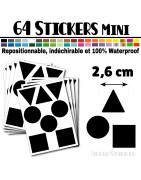 64 Formes Mixtes de 2,6 cm - Stickers mini gommettes
