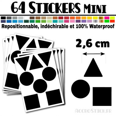 64 Formes Mixtes de 2,6 cm - Stickers mini gommettes