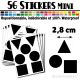 56 Formes Mixtes de 2,8 cm - Stickers mini gommettes