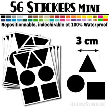 56 Formes Mixtes de 3 cm - Stickers mini gommettes