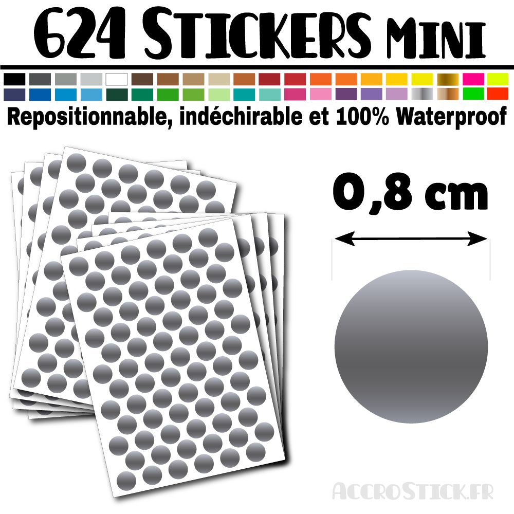 624 Ronds 0,8 cm - Stickers mini gommettes 624 Ronds 0,8 cm - Stickers mini gommettes