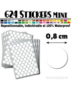 624 Ronds 0,8 cm - Stickers mini gommettes
