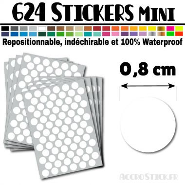 624 Ronds 0,8 cm - Stickers mini gommettes
