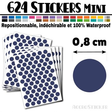 624 Ronds 0,8 cm - Stickers mini gommettes