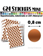 624 Ronds 0,8 cm - Stickers mini gommettes