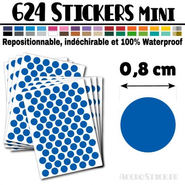624 Ronds 0,8 cm - Stickers mini gommettes