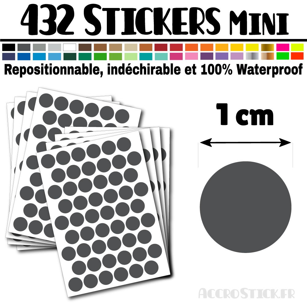 432 Ronds 1 cm - Stickers mini gommettes 432 Ronds 1 cm - Stickers mini gommettes