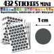 432 Ronds 1 cm - Stickers mini gommettes