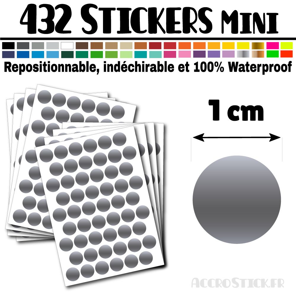 432 Ronds 1 cm - Stickers mini gommettes 432 Ronds 1 cm - Stickers mini gommettes
