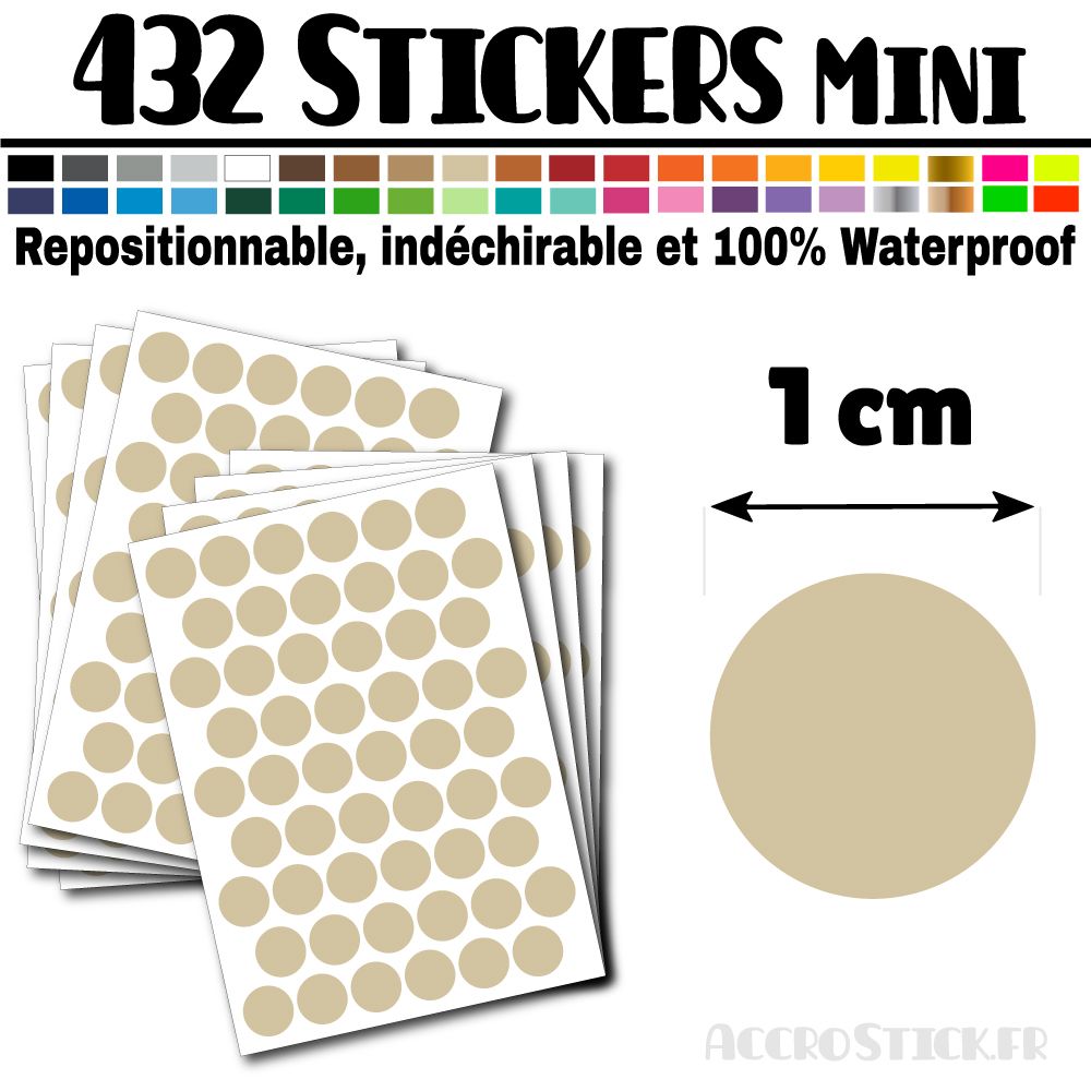 432 Ronds 1 cm - Stickers mini gommettes 432 Ronds 1 cm - Stickers mini gommettes