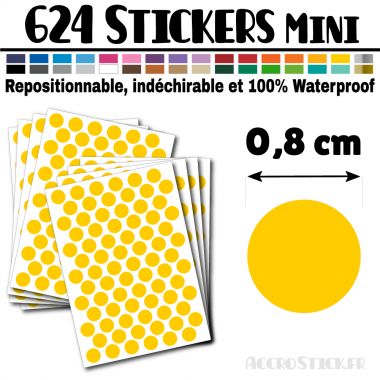 624 Ronds 0,8 cm - Stickers mini gommettes