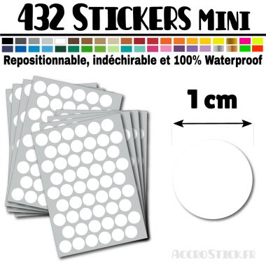 432 Ronds 1 cm - Stickers mini gommettes