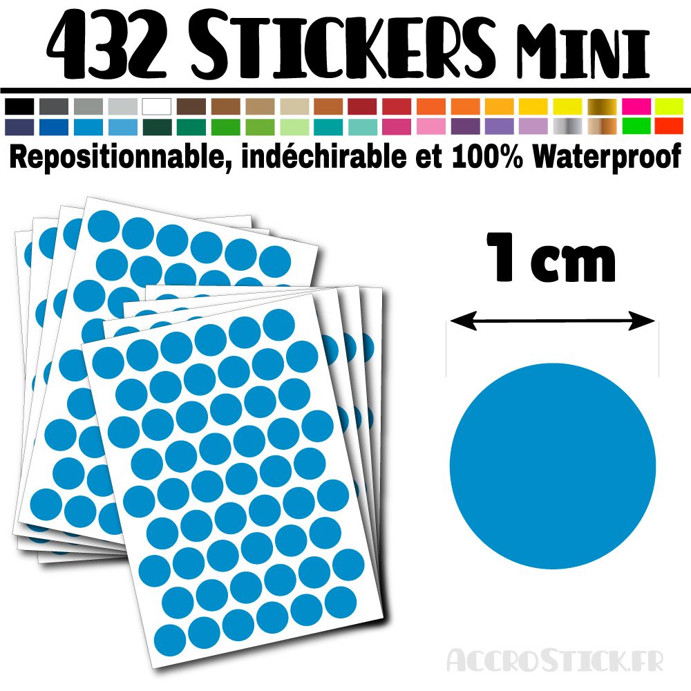 432 Ronds 1 cm - Stickers mini gommettes 432 Ronds 1 cm - Stickers mini gommettes