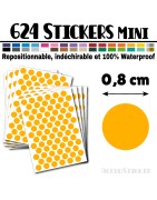 624 Ronds 0,8 cm - Stickers mini gommettes