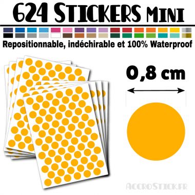 624 Ronds 0,8 cm - Stickers mini gommettes